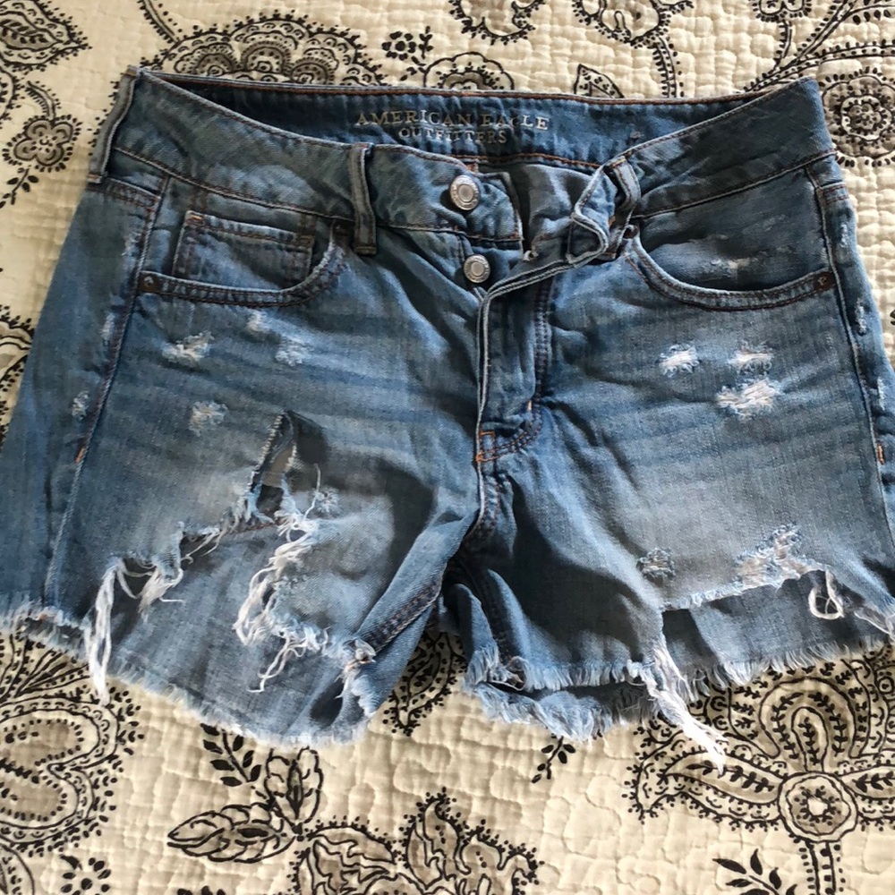 AE denim shorts